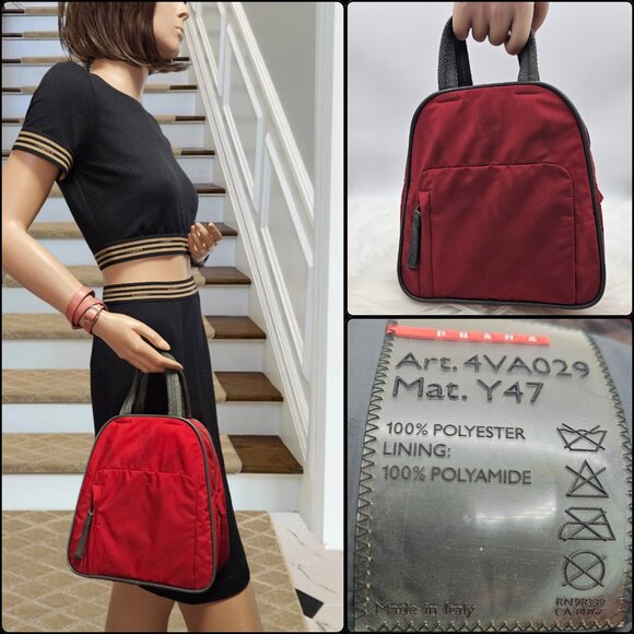 Prada   Red Nylon Sport Top Handle Bag - Picture 4 of 17